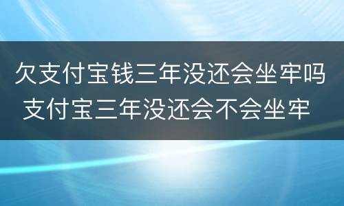 欠支付宝钱三年没还会坐牢吗 支付宝三年没还会不会坐牢