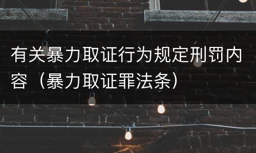 有关暴力取证行为规定刑罚内容（暴力取证罪法条）