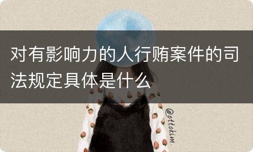 对有影响力的人行贿案件的司法规定具体是什么