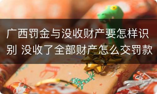 广西罚金与没收财产要怎样识别 没收了全部财产怎么交罚款