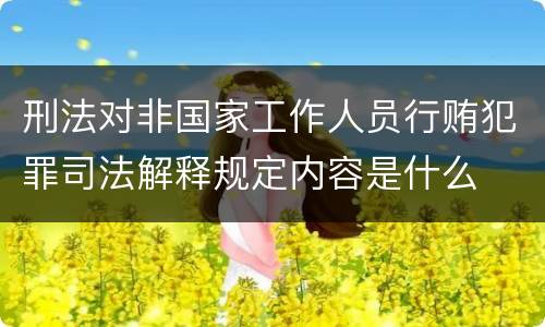 刑法对非国家工作人员行贿犯罪司法解释规定内容是什么