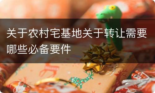 关于农村宅基地关于转让需要哪些必备要件