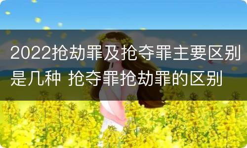 2022抢劫罪及抢夺罪主要区别是几种 抢夺罪抢劫罪的区别
