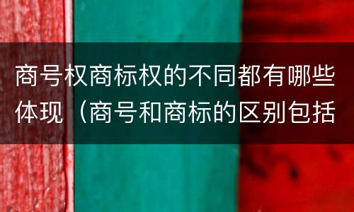 商号权商标权的不同都有哪些体现（商号和商标的区别包括）