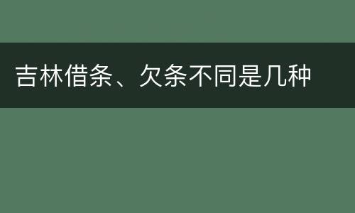 吉林借条、欠条不同是几种