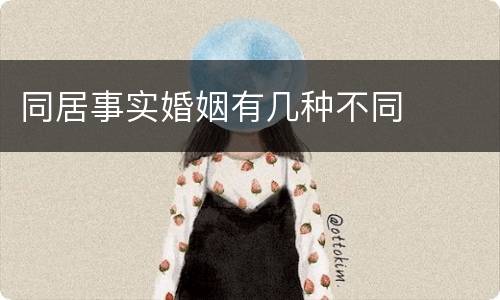 同居事实婚姻有几种不同