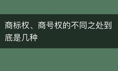 商标权、商号权的不同之处到底是几种