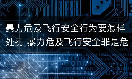 暴力危及飞行安全行为要怎样处罚 暴力危及飞行安全罪是危险犯吗