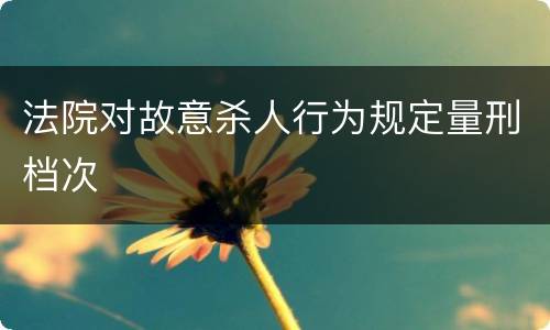 法院对故意杀人行为规定量刑档次