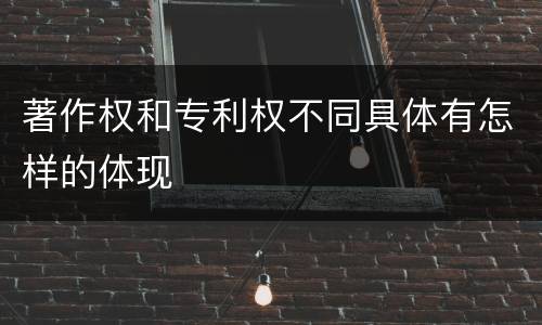 著作权和专利权不同具体有怎样的体现