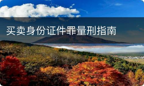 买卖身份证件罪量刑指南