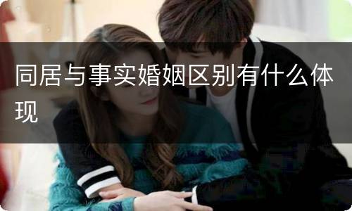 同居与事实婚姻区别有什么体现