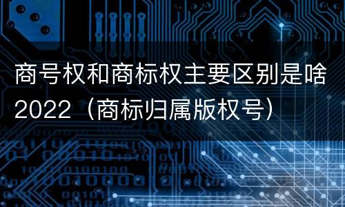 商号权和商标权主要区别是啥2022（商标归属版权号）