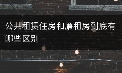 公共租赁住房和廉租房到底有哪些区别