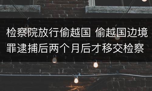 检察院放行偷越国 偷越国边境罪逮捕后两个月后才移交检察院吗