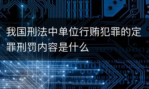我国刑法中单位行贿犯罪的定罪刑罚内容是什么