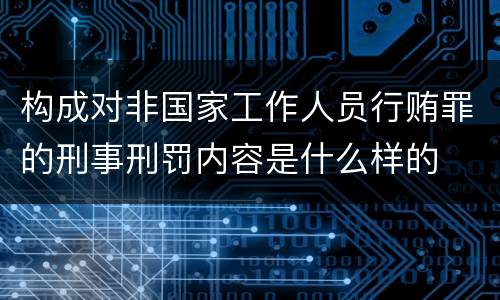 构成对非国家工作人员行贿罪的刑事刑罚内容是什么样的