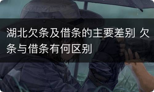 湖北欠条及借条的主要差别 欠条与借条有何区别