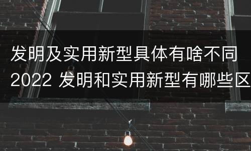 发明及实用新型具体有啥不同2022 发明和实用新型有哪些区别