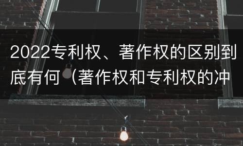 2022专利权、著作权的区别到底有何（著作权和专利权的冲突）
