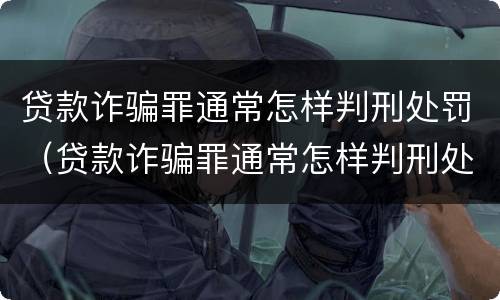 贷款诈骗罪通常怎样判刑处罚（贷款诈骗罪通常怎样判刑处罚多少钱）