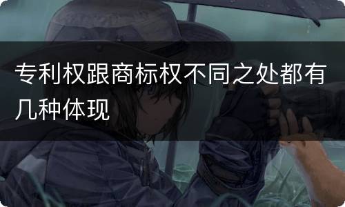 专利权跟商标权不同之处都有几种体现