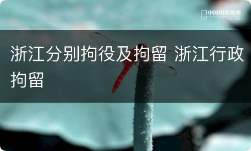 浙江分别拘役及拘留 浙江行政拘留