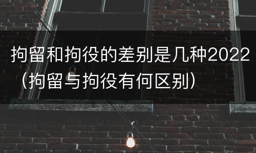 拘留和拘役的差别是几种2022（拘留与拘役有何区别）