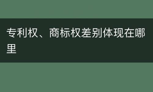 专利权、商标权差别体现在哪里