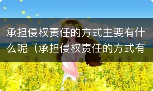 承担侵权责任的方式主要有什么呢（承担侵权责任的方式有哪些）
