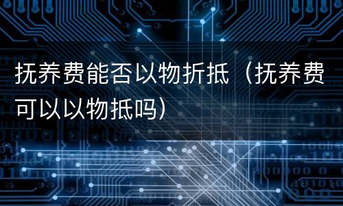 抚养费能否以物折抵（抚养费可以以物抵吗）