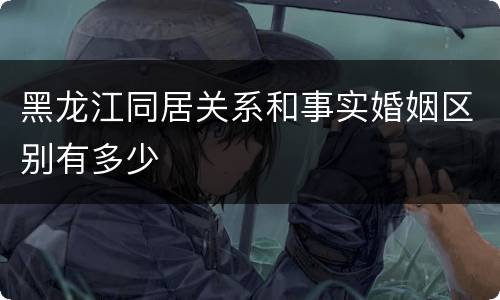 黑龙江同居关系和事实婚姻区别有多少