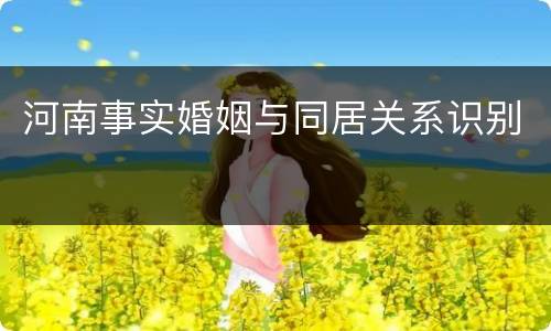 河南事实婚姻与同居关系识别