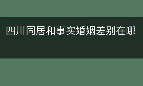 四川同居和事实婚姻差别在哪