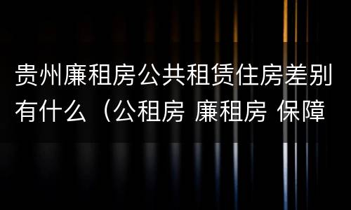 贵州廉租房公共租赁住房差别有什么（公租房 廉租房 保障性住房区别）