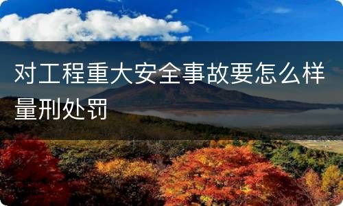 对工程重大安全事故要怎么样量刑处罚