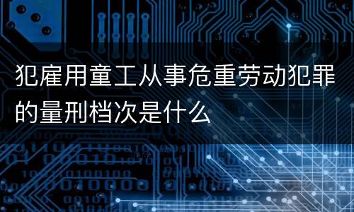 犯雇用童工从事危重劳动犯罪的量刑档次是什么
