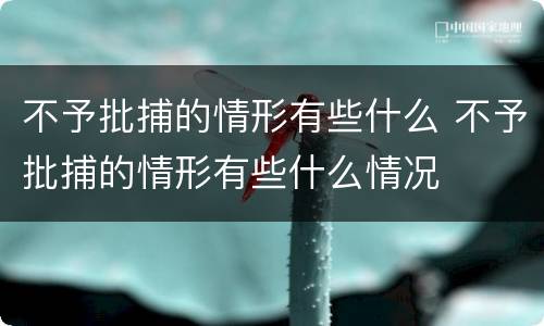 不予批捕的情形有些什么 不予批捕的情形有些什么情况
