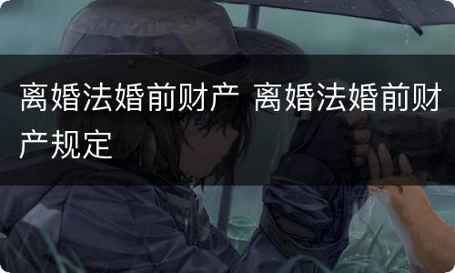 离婚法婚前财产 离婚法婚前财产规定