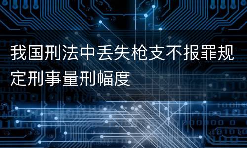 我国刑法中丢失枪支不报罪规定刑事量刑幅度