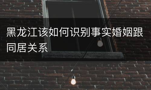 黑龙江该如何识别事实婚姻跟同居关系