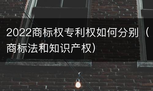 2022商标权专利权如何分别（商标法和知识产权）