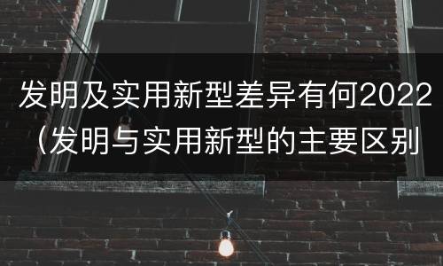 发明及实用新型差异有何2022（发明与实用新型的主要区别）