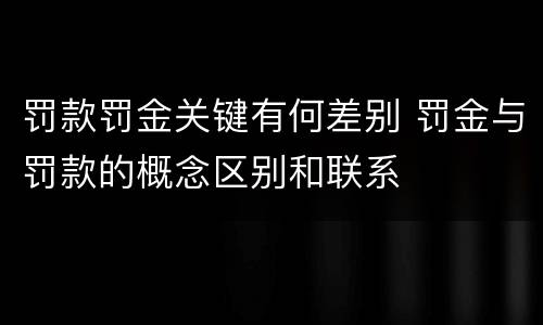 罚款罚金关键有何差别 罚金与罚款的概念区别和联系