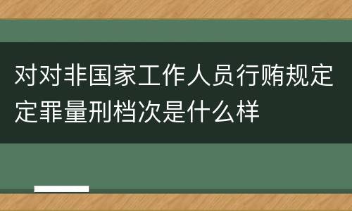 对对非国家工作人员行贿规定定罪量刑档次是什么样