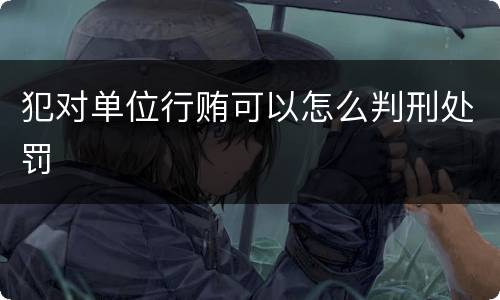 犯对单位行贿可以怎么判刑处罚