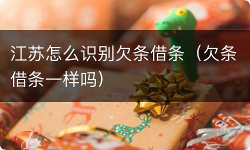江苏怎么识别欠条借条（欠条借条一样吗）