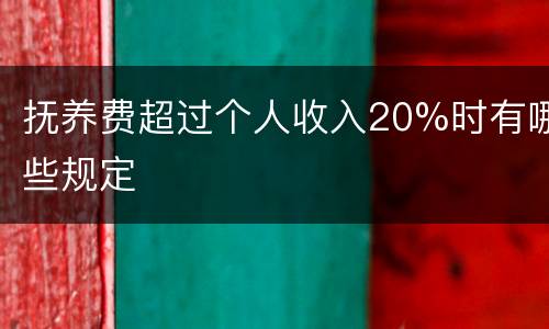 抚养费超过个人收入20%时有哪些规定