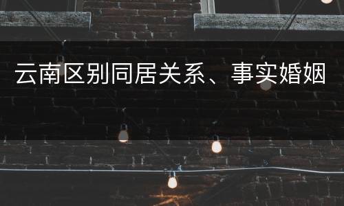 云南区别同居关系、事实婚姻