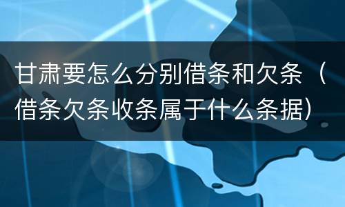 甘肃要怎么分别借条和欠条（借条欠条收条属于什么条据）
